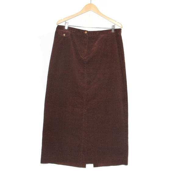 Vintage Dresses & Skirts - Vintage Lauren Jeans Corduroy Maxi Skirt 16 RUNS SMALL